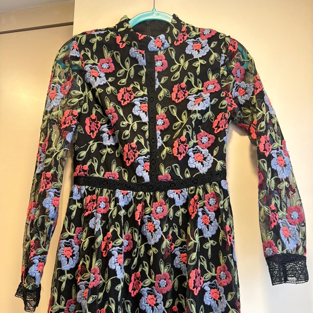 Mikael Aghal midi fabric appliqué dress